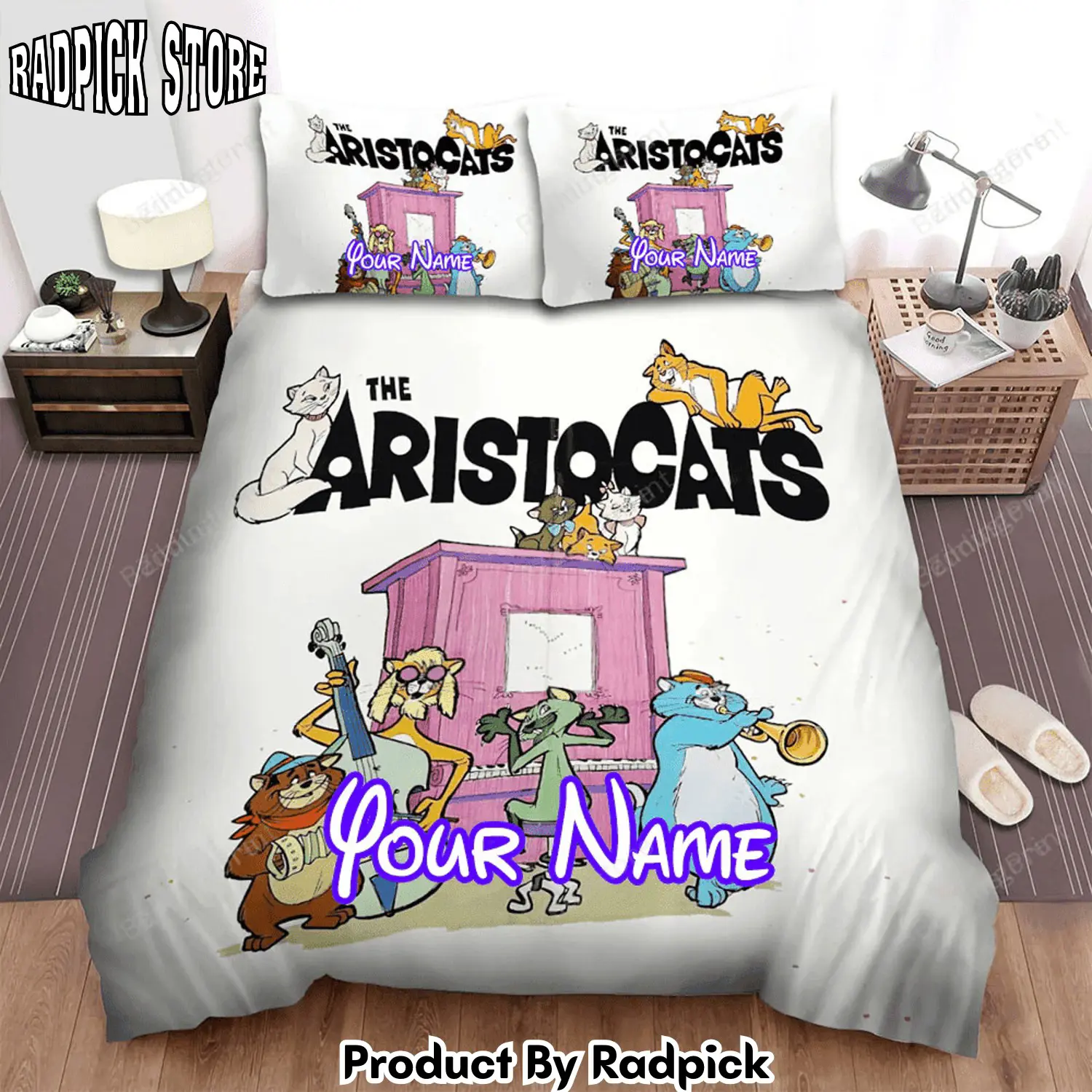 Radpick the aristocats 28197029 movie poster fanart 3 bed sheets duvet cover personalized name bedding sets rp3271431